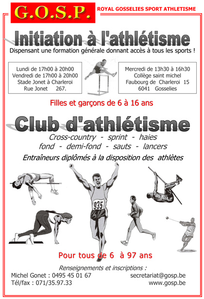 Bienvenue au GOSP - Royal Gosselies Sport Athlétisme